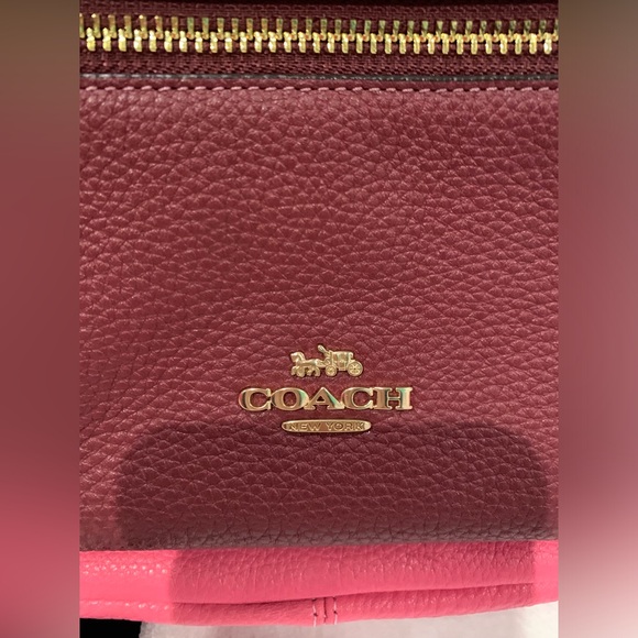 Coach Pink Ruby Charlie Block Medium Pebbled Leather Backpack NEW WITH TAGS - Picture 9 of 16